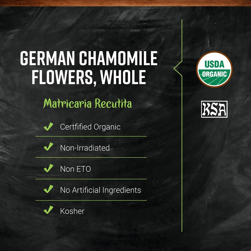 Frontier Co-op Organic Whole Chamomile Flowers, Kosher, Bulk Herb -