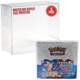 Collector's First Pick Plastic Booster Box Display Case for Pokemon Booster Box Long Term Storage Protection - Booster Box Display Case Protector - 0.5mm Thick Protective Display Case (Pack of 5)