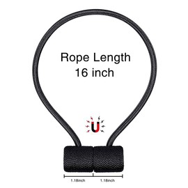 Magnetic Curtain Tiebacks, Strong Magnetic Window Curtain Tiebacks Clips Decorative Rope Holdbacks Drapery Curtain Tie Backs Weave Holder for Window Draperies Hold Curtains Drape Ties Backs (4, Black)