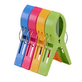TRIXES Pack of 8 Large Bright Colour Plastic Beach Towel Pegs Clips for Sunbed - Holiday Essentials - Towel Holder Grips for Deck Chair Sun Lounger Pool Day Bed - Big Quilt Laundry Pegs