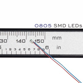 ZZHOB 25 LEDs SMD Precableados 0805 (Modo de Luz Rosa Continua) Diodo Emisor de Luz Micro LED + Conector y Soporte de Batería (Rosa, 25 Piezas)