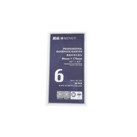 PCCB MINGT 50 x Professional Plastic Banknote Sleeves Size 6