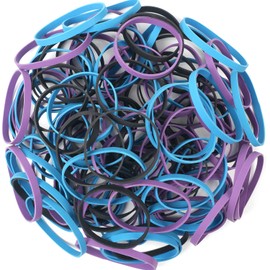 AMUU Rubber Bands Size #64 227g/0.5 lb Purple Blue Black Rubber Bands for Office Supplies Home Money File Folders Strong Elastic Bands