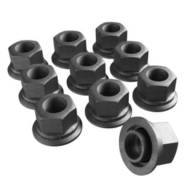 TIROL 10PCS M22x1.5 Two-Piece Flange Wheel Lug Nuts, 33mm Hex Semi Nuts, 6mm Short Sleeve Nuts for Heavy Duty Truck, Semi Truck Fit Aluminum or Steel Wheels, with Hub Piloted Seat and 26mm Bolt Hole