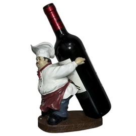 CNFCollection Chef Wine Bottle Holder, Decorative Wine Rack for Kitchen, Wine Display Table Centerpiece, 7.5 inches