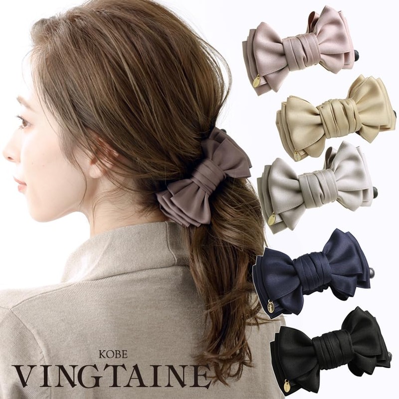 VINGTAINE H-345-LBE Layered Ribbon Banana Clip M Size Head Access