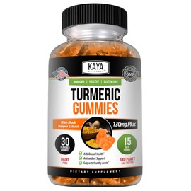 Kaya Naturals Turmeric Supplements Gummies | Pure Nature Turmeric Curcumin |Turmeric Ginger Gummies - 30 Count, Joint Support Gummy | Turmeric with Black Pepper Extract