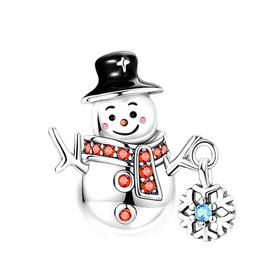 Snowman Charm Pendant Winter Time Christmas Gift Snowflake Friends Family Love Charm 925 Silver Charm Bracelet Pendant Jewellery Accessories Gift Sterling Silver, Sterling Silver, none