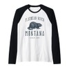 Flathead River, Beaver Rodent Design Raglan Baseball Tee