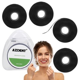 Paq. 4pz | 1 Hilo Dental + 3 Repuestos Limpieza Dental Hilo Ecologico Menta Carbon Activado 50 Mts Higiene Bucal Dental Limpieza Profunda Hilo Dental Ecologico Aseo Personal