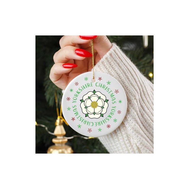 Northern Christmas Tree Ornament, Bauble, Lancashire or Yorkshire Rose Tree