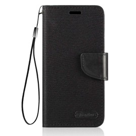 Oxford Fabric PU Leather Flip Wallet Case Compatible with Unihertz 8849 Tank 3 Pro, Durable Protective Cover with Card Slots and Magnetic Closure (Black)