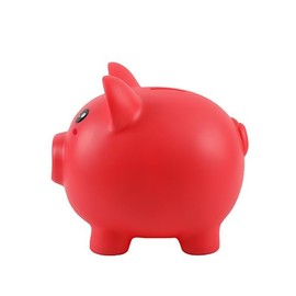 I-TOTAL® - Funny decorative money box/coin compartment made of robust plastic (Red Pig)