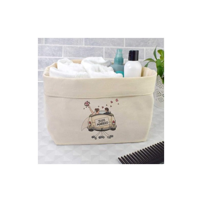 Large 'Just Married Couple Car' Canvas Organiser/Storage Bag (OR00033685)
