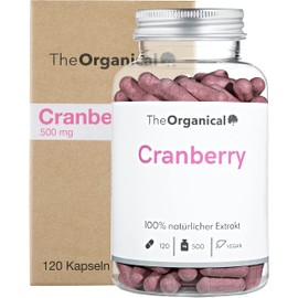 TheOrganical® Cranberry Capsules, 100% Natural Extract, Full Effect, 120 Capsules with 500 mg Cranberries, Made in Hamburg