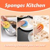 12 Colorful Smile Kitchen Sponges, Temperature Controlled Dish Sponge, Double
