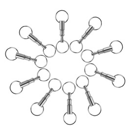 Holibanna Pack of 10 Pull Out Key Ring, High Performance Double Spring Split Push Button Separate Key Ring, Accessory Lock Holder for Christmas, New Year Couple