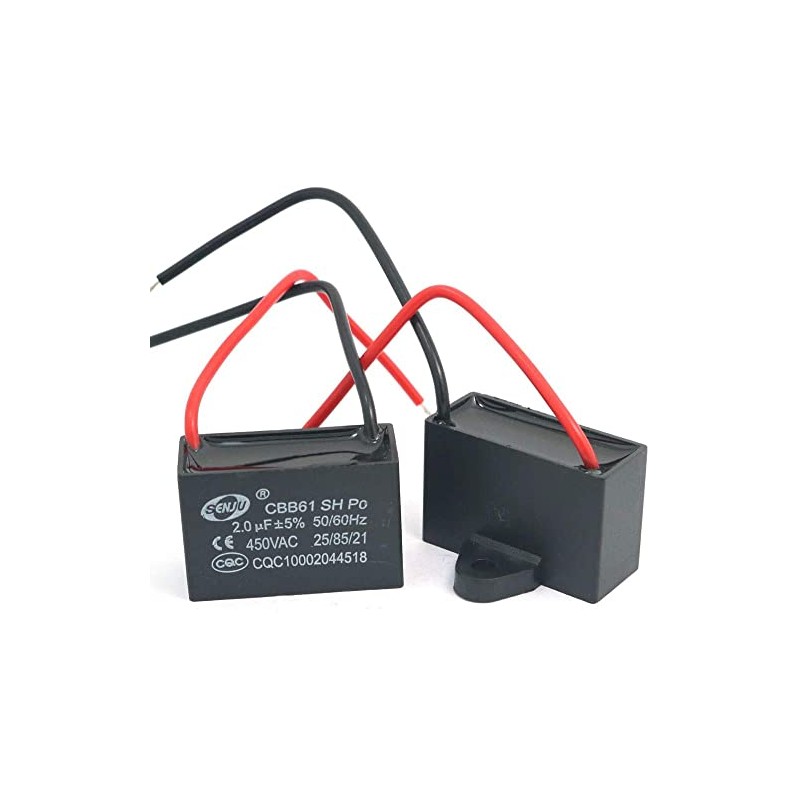 Fasizi 2 x CBB61 2uF 450V AC 50/60Hz Fan Motor