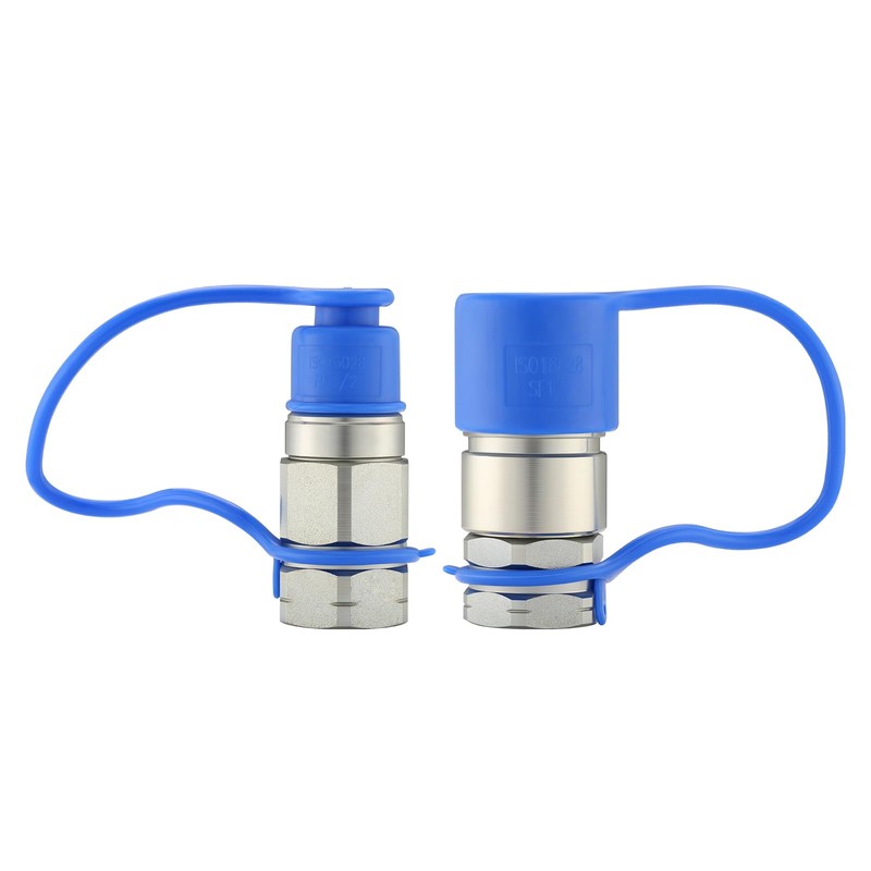 MEASUREMAN Blue Dust Caps Plugs for 1/2" Flat Face Hydraulic