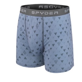 Spyder Mens Boxer Briefs 5 Pack Poly Spandex Performance Boxer Briefs Underwear (Light Blue/Heather/Light Blue/Green/Navy, Small)