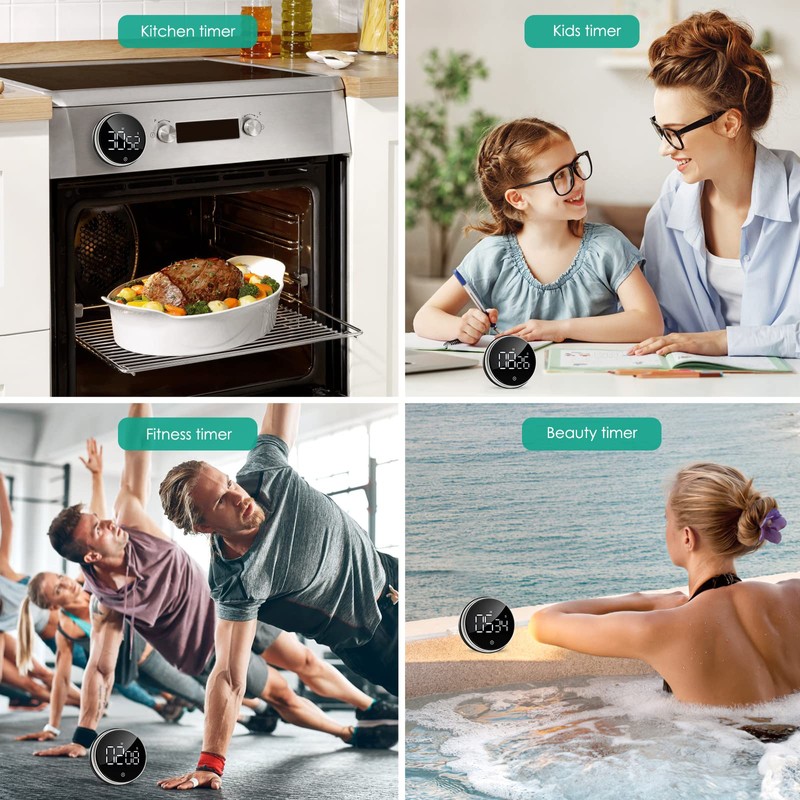 ORIA Home Kitchen Timer, 3 Inch Large LED Digital Timer,