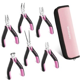 WORKPRO 6Piece Mini Plier Set Needle Nose Long Nose Bent Nose Diagonal Plier Set