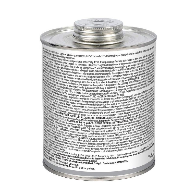 Oatey 31122 Heavy-Duty Fast Set Cement, 32 oz, PVC Gray