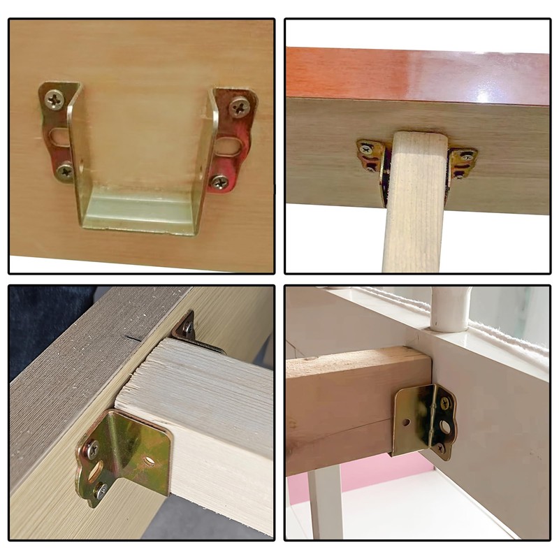 4 PCS Heavy Duty Bed Rail Metal Brackets Support Hinges