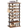 HOOBRO 8 Tiers Vertical Shoe Rack, Wooden Shoe Storage Organizer
