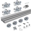 BARNSMITH 4FT/48 Bypass Door Hardware,Heavy Duty Aluminum Sliding Closet Door