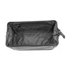Men's Soft Black Leather Zipped Bottom Wash Bag Toiletry Bag