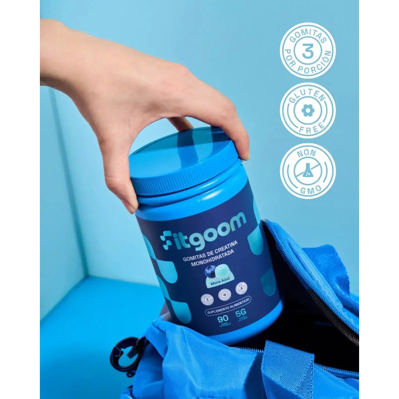 Creatina Monohidratada Gomitas Mora Azul Fitgoom