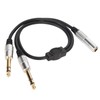 6.35mm Splitter Y Cable Mono Female to Dual Male 1/4