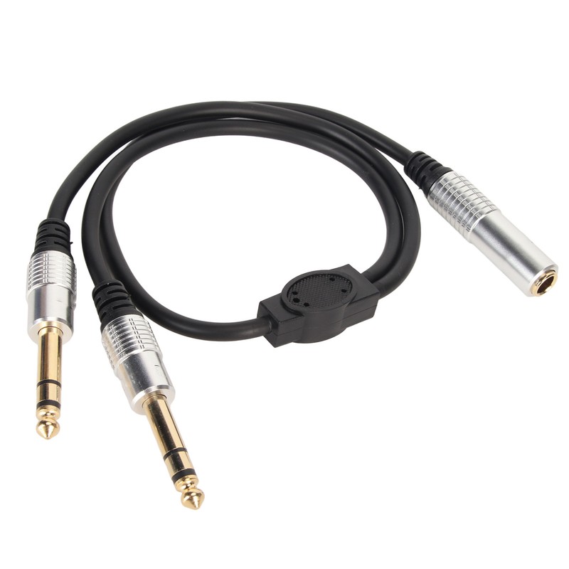 6.35mm Splitter Y Cable Mono Female to Dual Male 1/4