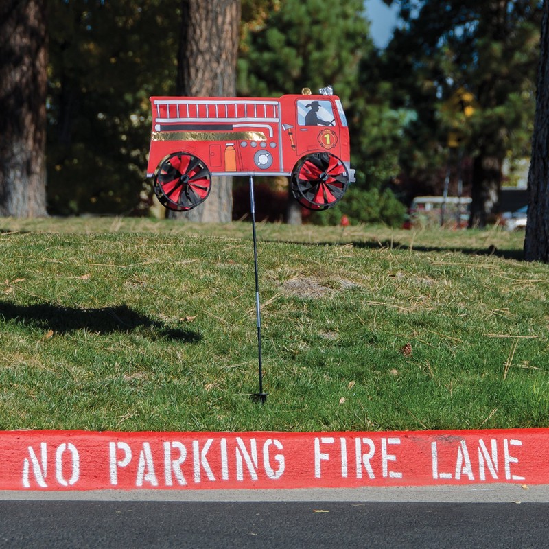 In the Breeze 2509 Fire Truck Ground Spinner-Garden Decoration
