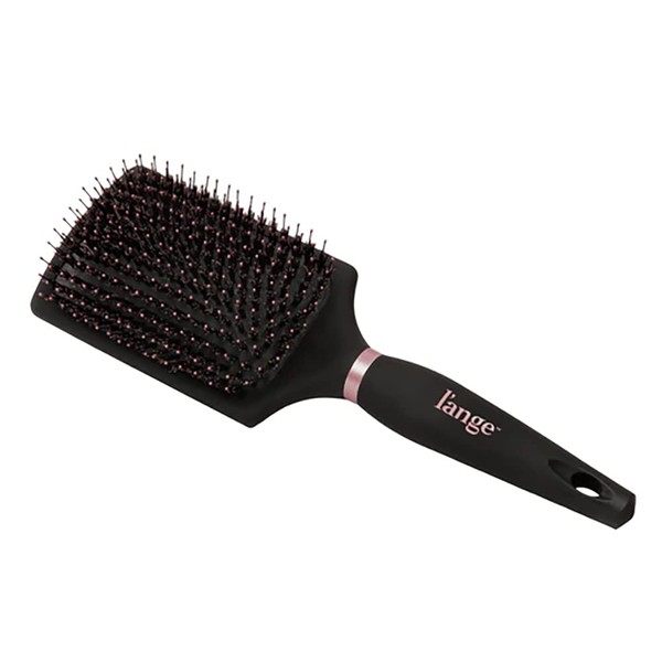 L’ange Hair Siena Paddle Nylon/Boar Brush | Helps Groom and Detangle | Boar and Nylon-Tipped Bristles | Black