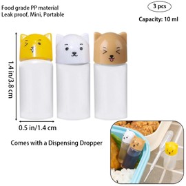 3Pcs Mini Condiment Squeeze Bottles, 10ML Portable Tomato Ketchup Bottle, Refillable Salad Dressing Tomato Ketchup Bottle Honey Squeezable Jar Sauce Containers, for Kids Adults Camping Outdoor Lunch