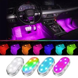Wireless Led Lights for Car Interior/Exterior USB Rechargeable Neon Accent Light - Color: Blue