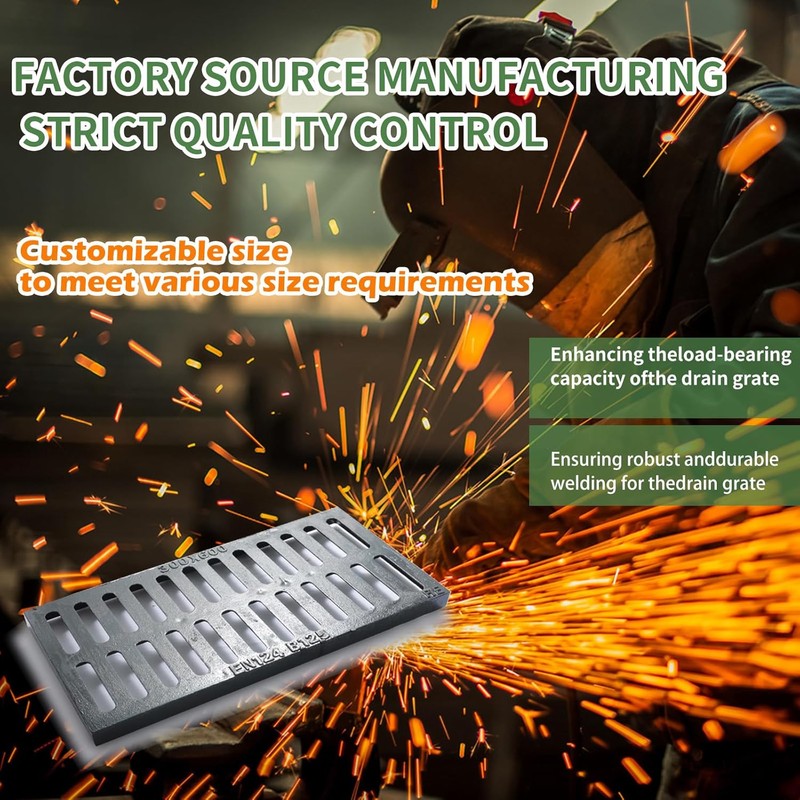 Cast Iron Drain Grate, 8 * 20in Heavy Duty Outdoor