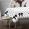 3Pcs Black Bow Tablecloths Disposable Rectangle Waterproof Table Cover Bow