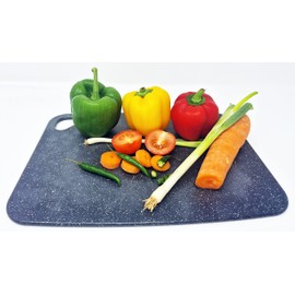 Poundsaver Plastic Chopping Board Marble Coated,Cutting Board for Kitchen, Large Thick Durable Non-Slip Utility Serving Board, Non-Porous, Easy Grip Handle, Dishwasher Safe