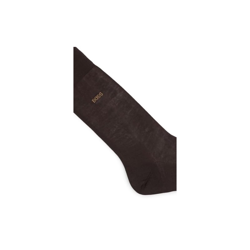 BOSS Men's Regular Length Logo Socks Mercerized Egyptian Cotton, dark