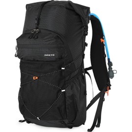 IX INOXTO Hiking Backpack for Men and Women, 30L Waterproof Camping Backpack with 3L Water Bladder and Rain Cover, Lightweight Outdoor Sport Travel Daypack Rucksack for Climbing Cycling (Black)