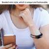Retro Sports Watch Band Metal Beads Leather Wrist Watch Strap