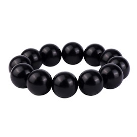 anzhongli Bead Bracelet for Men Prayer Bead Bracelet Wood Beaded Bracelet (20mm 12 Beads Ebony)