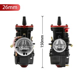 YWLUWEI PWK 26mm Carburetor Kit Universal for 75cc to 125cc 2T 4T Carburetor Air Filter Intake Pipe Manifold Main Jets Idle Jets For Mini Bike Go Kart Parts Racing (Black, 26mm)