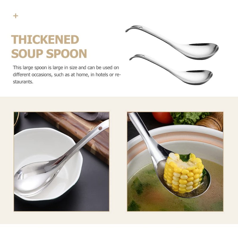 Cabilock Stainless Steel Rice Spoon 10.2 Inch Large Soup Ladle