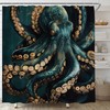Octopus Shower Curtain Nautical Underwater Ocean Coastal Animals Adventure Wildlife