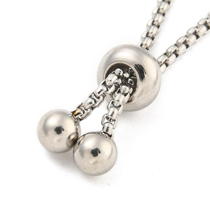 DanLingJewelry 10Pcs Adjustable Slider Chain Bracelet 11cm Stainless Steel Bracelet