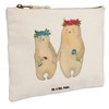 Mr. & Mrs. Panda Make-Up Bag Bears with Flower Wreath,